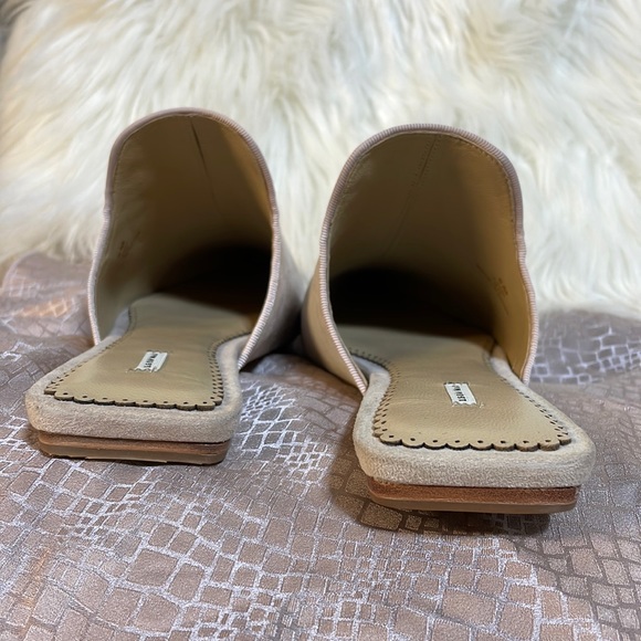 NIB Leon Max kid nude suede beige pink pointed toe slides nude pink size 6 NWT - Picture 7 of 13